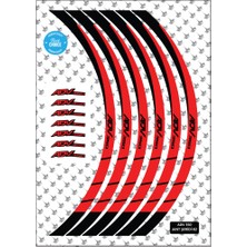 Grippatch Honda ADV350 Uyumlu Jant Şeridi - Kırmızı / Siyah