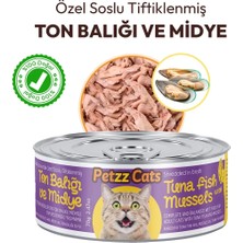 Petzzcats Ton Balığı  Midye Konserve Kedi Maması 1 Adet 70 gr