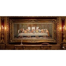 Believe Son Yemek Jakarlı Dokuma Goblen Dekoratif  Çerçevesiz Pano Tablo 70*140