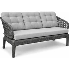 Çavdar Group Cenevre 3'lü Raddan Koltuk 3 Kişilik El Örmesi Bank Bahçe Balkon Teras Koltuğu