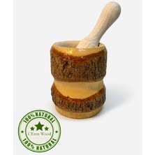 Ceren Wooden Doğal Kiraz Ağacı Kabuklu Ahşap Havan & Tokmak