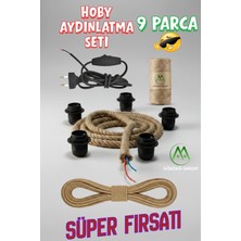 PremiumPort 9 Parça Aydınlatma Hobi Seti, Avize, Abajur, Lambader Uyumlu, Kablo ve Halat