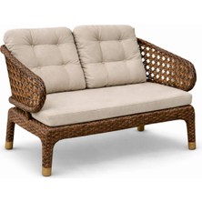 Çavdar Group Cenevre 2'li Raddan Koltuk 2 Kişilik El Örmesi Bank Bahçe Balkon Teras Koltuğu