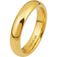 Zümrüt Sarraf 14 Ayar Altın 4 mm Düz Alyans