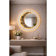 Aydora Atölye LED Işıklı Hilal Ay Dokulu Ayna