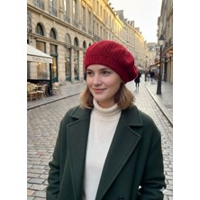 Hamze Ressam Model Dokuma Triko Kadın Bere