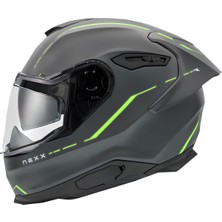 NEXX Y.100R REACT MAT GRİ-YEŞİL KASK