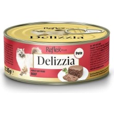 Reflex Plus Delizzia Kıyılmış Dana Etli Yetişkin Konserve Kedi Maması 85 gr 1 Adet