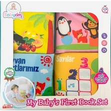Kiddico Toys Babycim Bebeğimin Ilk Kitap Seti Hışırtılı Bez Kitap 4 Çeşit