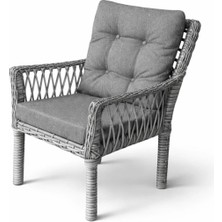 Çavdar Group Oslo Tekli Raddan Bahçe Koltuğu Bahçe Balkon Teras Tekli Minderli Sandalye Koltuk