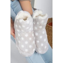 Slipcat Puantiyeli Kadın Panduf Ev Ayakkabısı Ev Botu