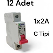 Xkoren 1X2A C Tipi  Otomatik Sigorta 12 Adet 1 Kutu