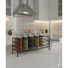 UG Home Banyo Mutfak Organizer Siyah Metal Baharatlık Standı Tezgah Üstü