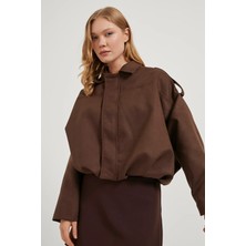 NoirForge Yeni Sezon Kadın Süet Etkili Bomber Ceket – Oversize, Günlük & Trend Model