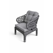 Çavdar Group Cenevre Tekli Raddan Bahçe Koltuğu Bahçe Balkon Teras Tekli Minderli Sandalye Koltuk