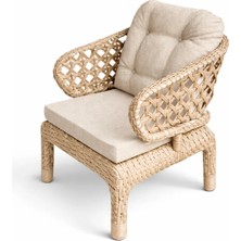 Çavdar Group Cenevre Tekli Raddan Bahçe Koltuğu Bahçe Balkon Teras Tekli Minderli Sandalye Koltuk