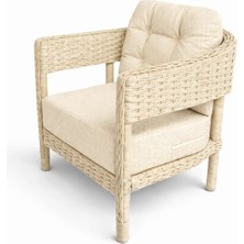 Çavdar Group Lozan Tekli Raddan Bahçe Koltuğu Bahçe Balkon Teras Tekli Minderli Sandalye Koltuk