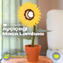 3D Print Marketim Ayçiçeği Masa Lambası, Aydınlatma, Dekoratif Çalışma Masası Lambası , Mekanik Hareketli Dekoratif Aydınlatma