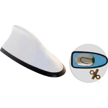 Otohousse Balina Anten Köpekbalığı Yüzgeci Tavan Anteni Kablolu Silikon Tabanlı Beyaz