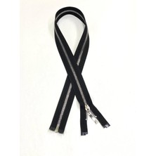 Demir Diş Kaban Mont Fermuarı / 70 cm / Siyah / Gümüş Diş / No 5