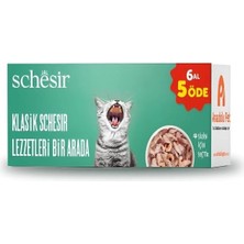 Schesir Klasik Lezzetler Yetişkin Konserve Kedi Maması 1 Adet 6X480 gr