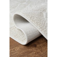 Sere Serpe Modern Tozumaz Halı Salon Oturma Odası Yolluk Bohem Beyaz Antialerjik Krem