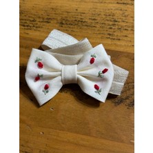 EGOMİ Kırmızı Çiçek Işlemeli Bebek Bandanası