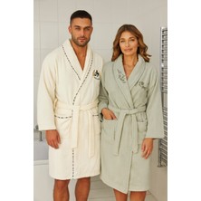 100% PAMUKLU ERKEK KADIN BORNOZLU HAVLULLU 6 LI HAMAM BANYO SETİ