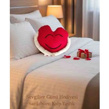 Yarımada Kadın Kooperatifi ​sevgililer Gününe Özel Sarılabilen Kalp Yastık – Yumuşak Polar Kumaş, 27X25 cm