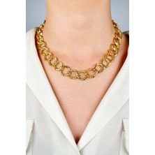 Sose Moda Ezme Model Baklava Zincir Kolye - Gold