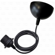 PremiumPort Modern Siyah Tavan Lambası ve Duy Takımı, E27 Kablo Seti