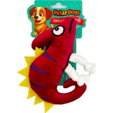 Petzzdogs Buka Sesli Dayanıklı Peluş Köpek Çiğneme Oyuncağı Bordo 14X25 cm