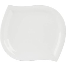 Porland Leaf Beyaz Düz Tabak 27CM