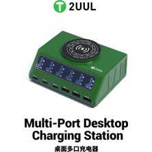 Kızılelma Teknik 2uul PC11 110W Çoklu Bağlantı Noktalı Pd + Qc Masaüstü Şarj Istasyonu, 15W Kablosuz Şarj Özelliğiyle
