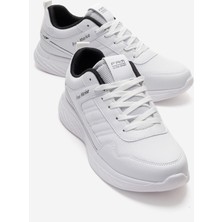 Ccway Yan Dikişli Bağlı Anorak Erkek Spor Ayakkabı Beyaz Siyah