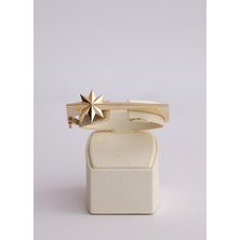 Narin Mücevherat Nar-In Altın Mücevherat Yıldız Motifli Modern Altın Kelepçe 02