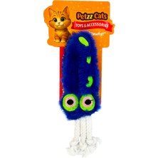 Petzzcats Kalamar Matatabi ve Çıngırak Sesli Peluş Kedi Oyuncağı Mavi 22X7 cm