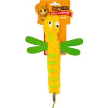 Petzzcats Dragonfly Matatabi ve Çıngırak Sesli Peluş Kedi Oyuncağı Sarı 22X15 cm