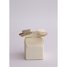 Narin Mücevherat Nar-In Altın Mücevherat Köşeli Taşlı Modern Altın Kelepçe 06