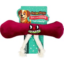 Petzzdogs Fury Sesli Dayanıklı Peluş Köpek Çiğneme Oyuncağı Bordo 11X7,5 cm