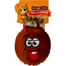 Petzzcats Mino Matatabi ve Çıngırak Sesli Peluş Kedi Oyuncağı Kahverengi 13X11 cm