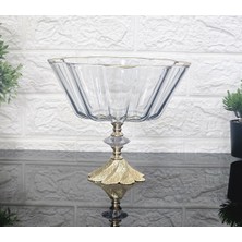 Atabey Home Paşabahçe Çiçek Desen Salata Kasesi & Meyvelik Döküm Gold Semerkand Ayaklı