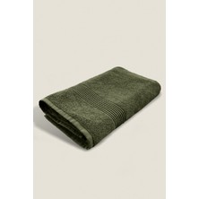 Ellaline Banyo Havlusu %100 Pamuk Sertifikalı Çizgili Bordürlü 70X140CM - Yeşil (1 Adet)