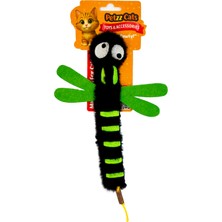 Petzzcats Dragonfly Matatabi ve Çıngırak Sesli Peluş Kedi Oyuncağı Siyah 22X15 cm
