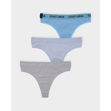 GOST LİRİA Mono Soft Kadın String Külot  3 Lü Paket - Çok Renkli