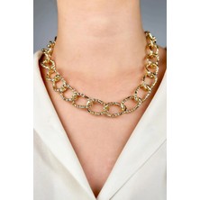 Sose Moda Kesme Model Zincir Uzun Kolye - Gold