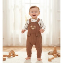 MİNİM  Ayıcık Baskı ve Nakışlı Baskılı Bebe Slopet Takım - Günlük - Bayramlık - Özel Gün