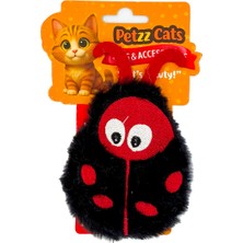 Petzzcats Ladybird Matatabi ve Çıngırak Sesli Peluş Kedi Oyuncağı Siyah 11X11 cm