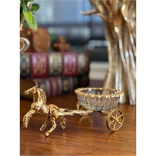 Atabey Home 1 Adet Gold-Fayton - Atlı Lokumluk-Masa Dekoru- Lüks Kahve Yanı Lokumluk- Döküm Çerçeveli