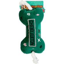 Petzzdogs Chew Bone Sesli Dayanıklı Peluş Köpek Çiğneme Oyuncağı Yeşil 25X10 cm